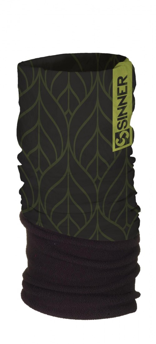 Bandana Sinner Fleece Leaves Geo Black Green